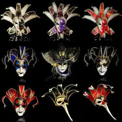 Artistic Mask Women's Handmade Dance Props Personality Full Face Retro Venetian Mask Half Face Men Mask