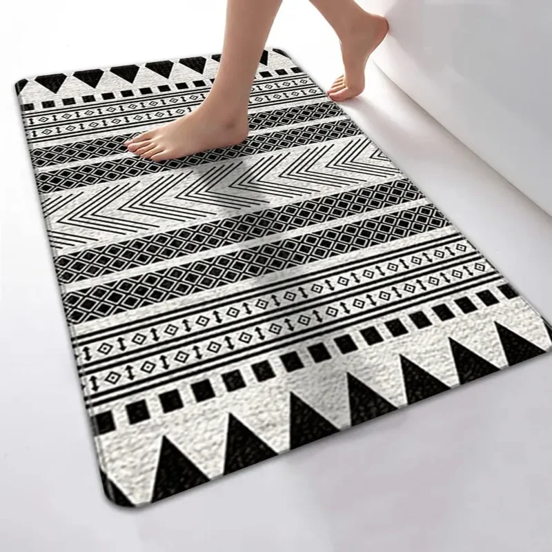 

Moroccan Striped Kitchen Floor Mat Anti-Slip Decorative Area Rug For Laundry Room Home Carpets For Living RRoom,Bathroom,Bedroom