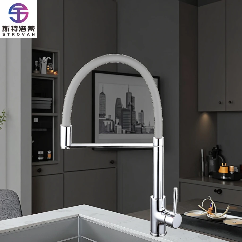 صنبور المطبخ التجاري المصنوع من النحاس الدقيق والمتين المقاوم للتسرب لأداء متسق