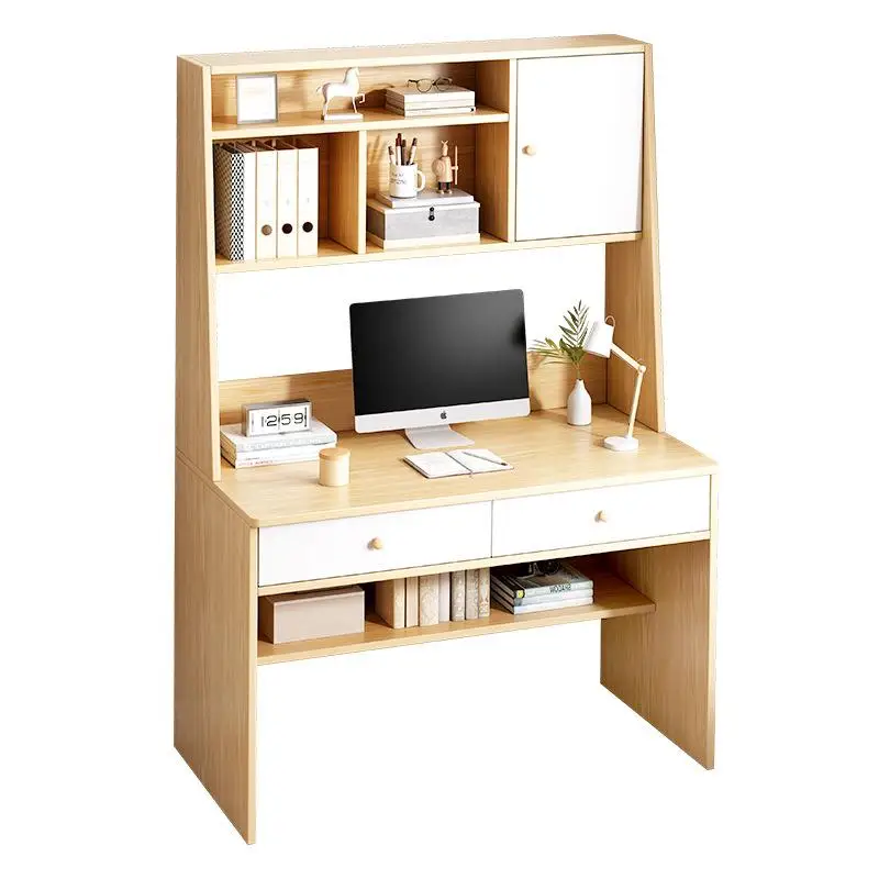 Desk bookshelf integrated table desktop computer desk small apartment simple household student bedroom learning writing small