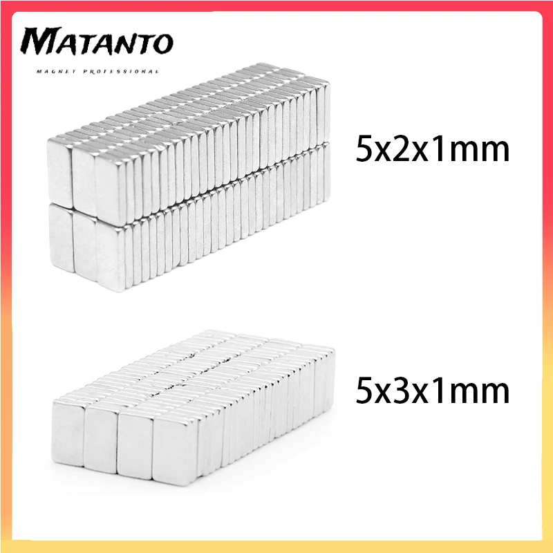 

100PCS 5X2x1 5x5x2 5x5x5mm Small Block Neodymium Magnets Sheet Permanent Strong Powerful Magnetic Magnet Imanes