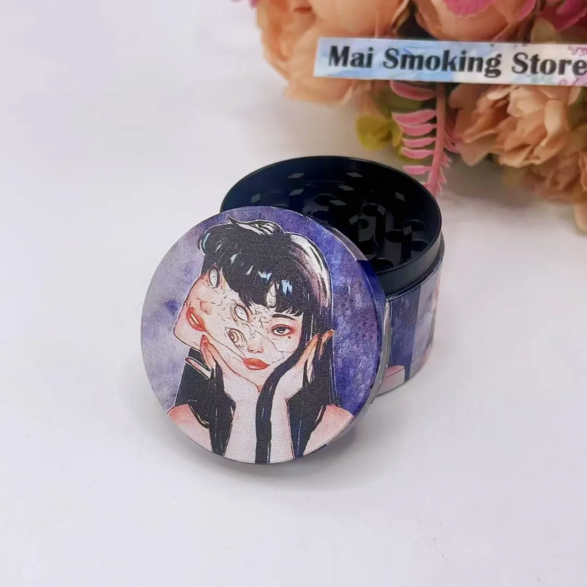 2 بوصة كاواكامي عشب طاحونة معدنية دليل التوابل الفلفل مطحنة الملح هاون مدقة العشب الخام التبغ طاحونة السجائر التدخين أداة