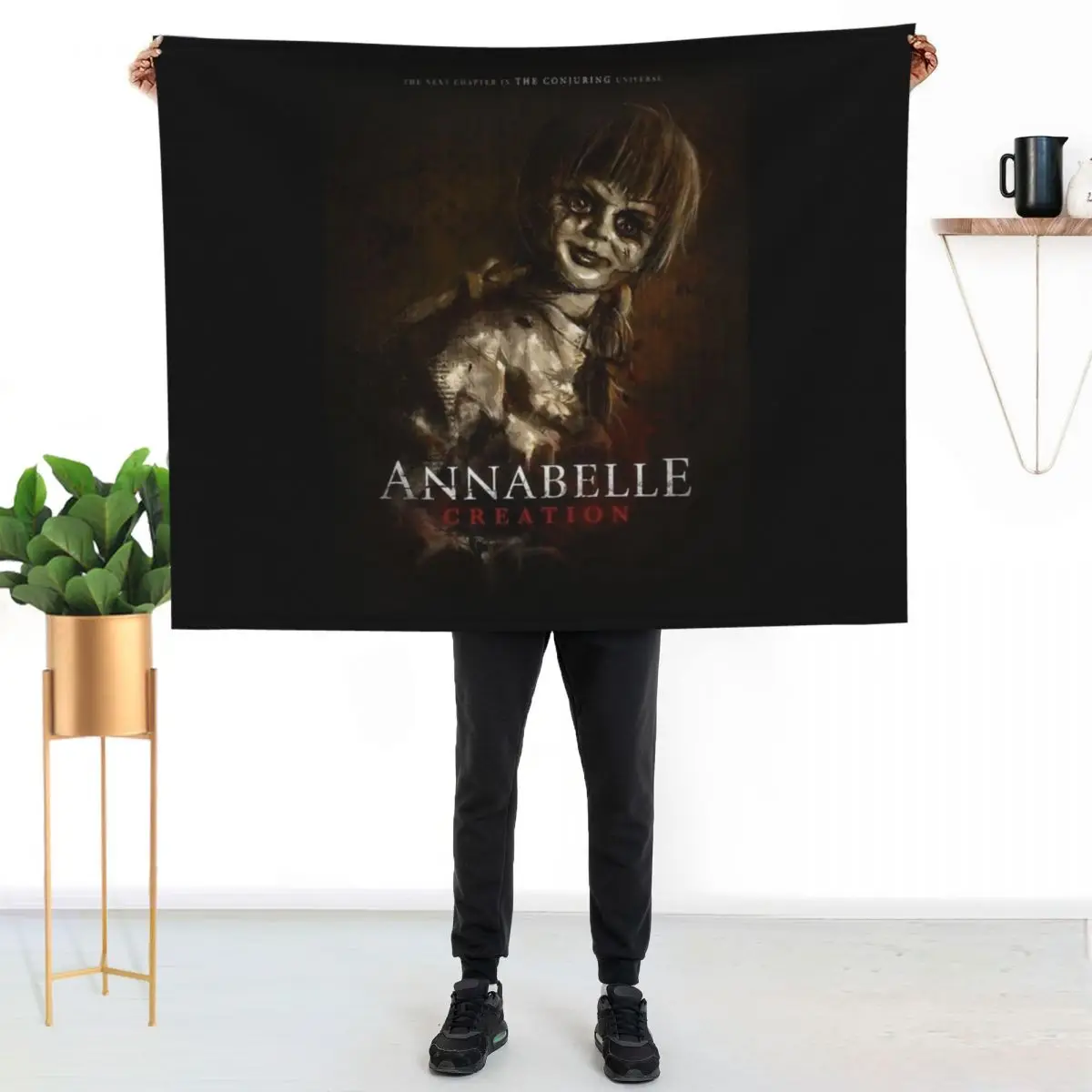 Regalo del Día para los fans de la música: Manta con diseño de la muñeca Annabelle de Demon Slayer, póster de terror, regalo para fanáticos de la música.
