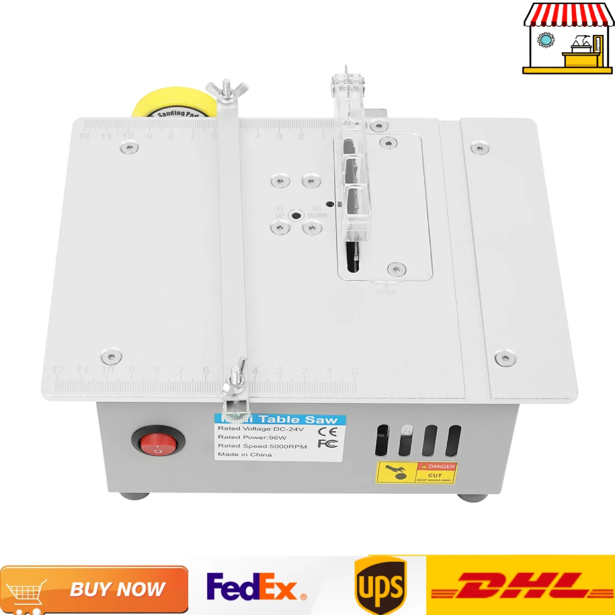 

240w Mini Table Saw Multi-Functional Bench Cutting Tool Kit with 4 Saw Blades
