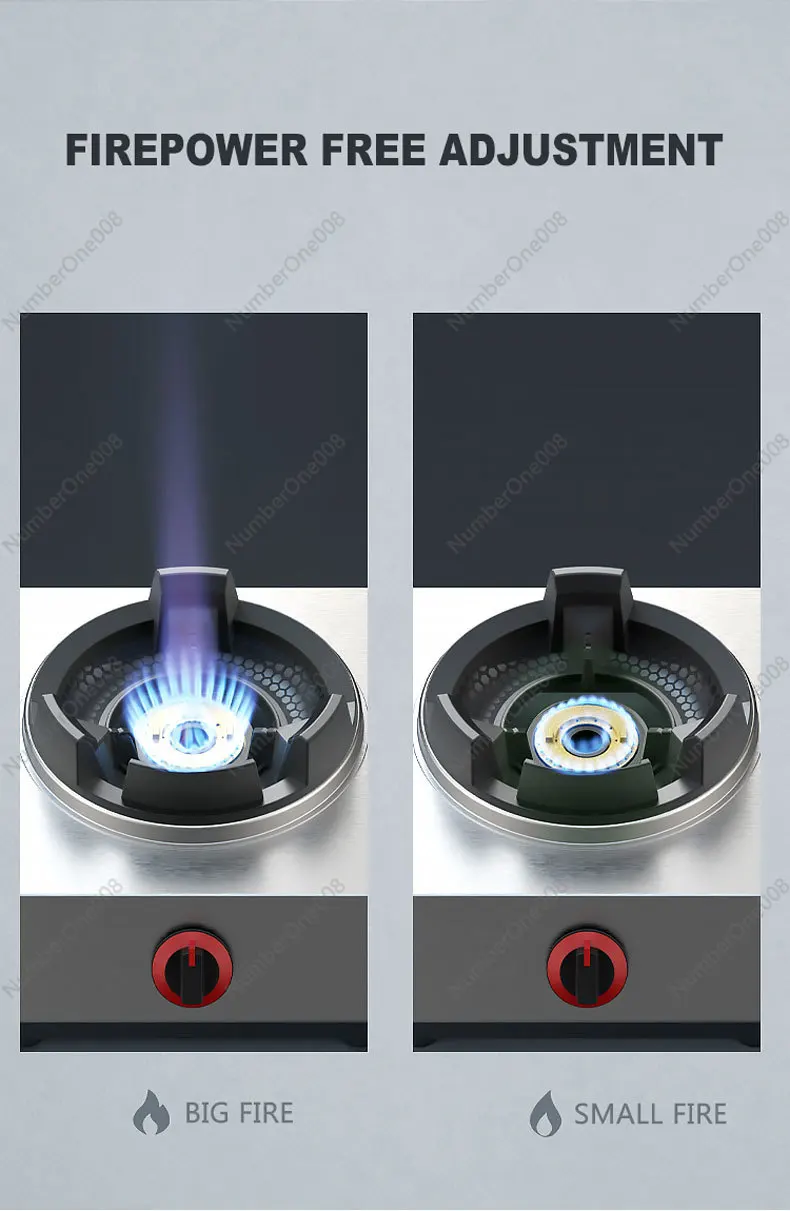 Portable Single Gas Burner, Stainless Steel Household Cooktop for Kitchen, Compact Tabletop Stove