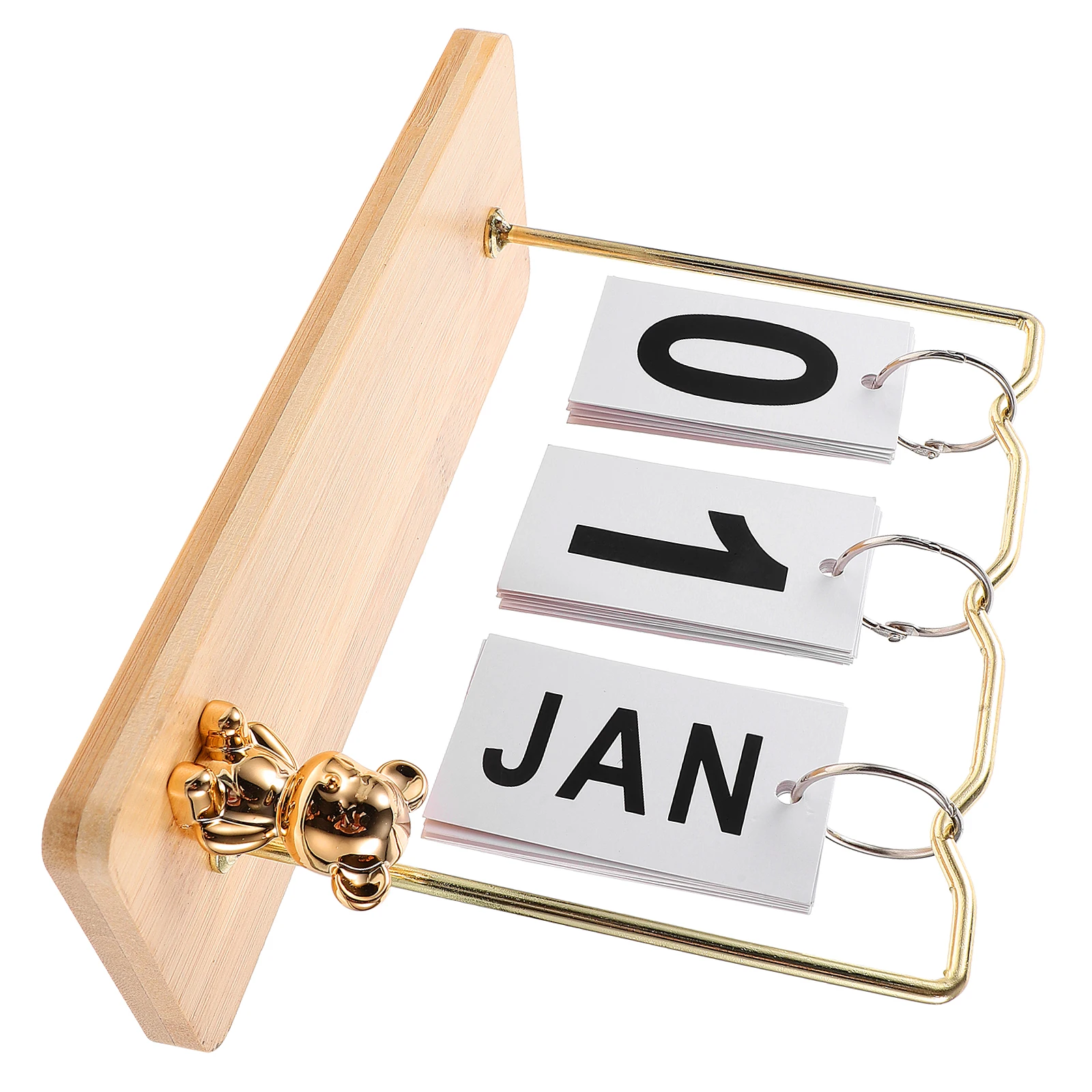 

1pc Creative Wooden Desk Farmhouse Decor Office Home Decorative Table Standing Flip Reusable Perpetual Calendar Household Wood