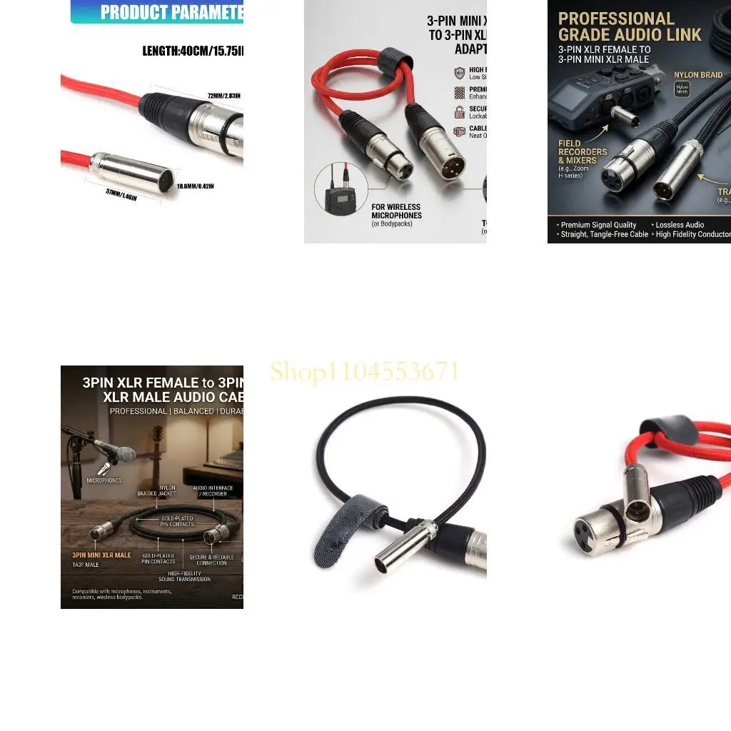 

Best Seller 3Pin XLR Female To Mini XLR Male Power Cable For Professional Auditory Equipment With PVC Sleeve Cord