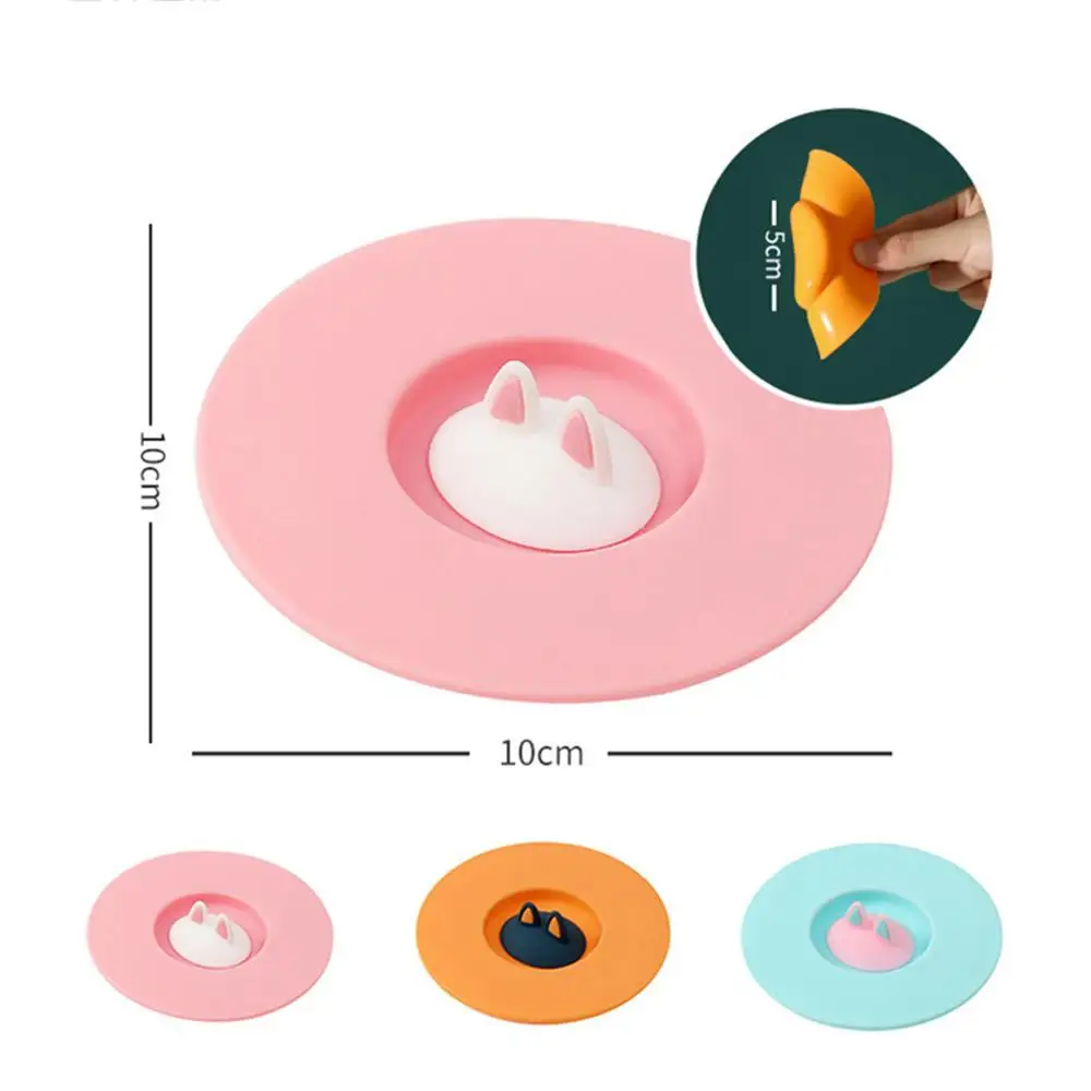 Cup Lid Cute Leakproof Colorful Silicone Home Supplies Cup Cover Reusable Heat-resistant Cup Accessories Tea Coffee Lids Sealed