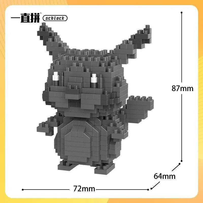 Pokemon Bausteine Kleine Cartoon Mini Block Pikachu Charizard Eevee Mewtwo Anime Montieren Action Modell Puppen Jungen Spielzeug – Detail 1