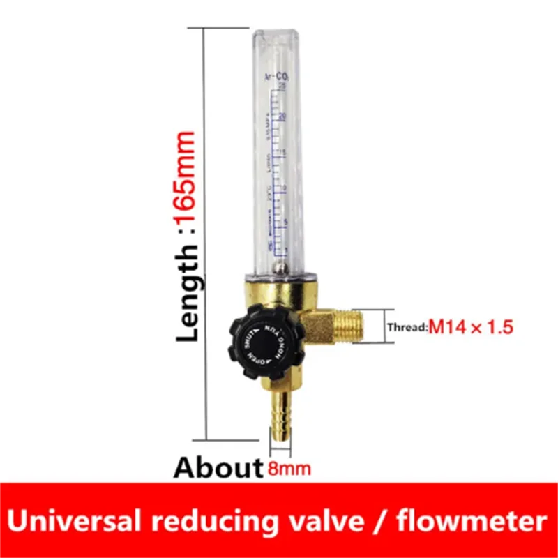 1PC Carbon Dioxide Meter Flow Gauge Argon Gas Meter Ar Accessories CO2 Flow Tube Floating Bead Pressure Reducing Valve Air Outle