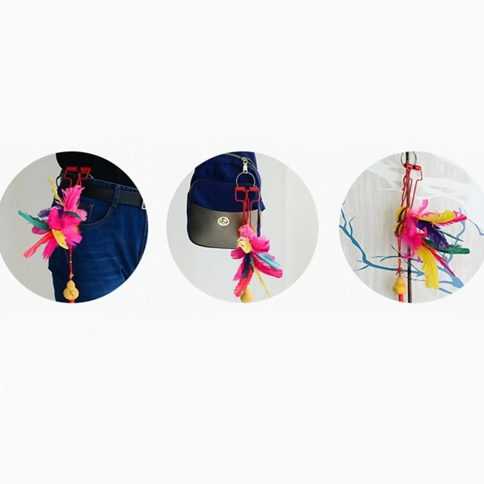 Kick Shuttlecock Hanger Hanging Rack, Multifunctional Compact Stainless Steel Storage Tool with Gourd Charm
