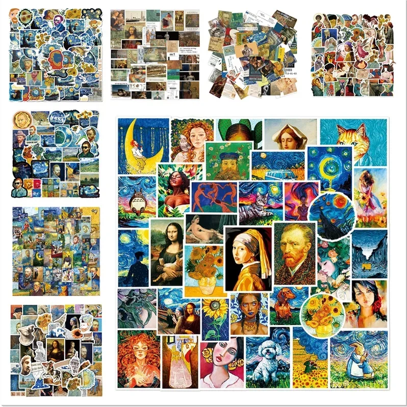 

【Винтажная художественная коллекция】 Знаменитая работа художника Ван Гог Эстетические наклейки для автомобиля, гитары, мотоцикла, багажа, чемодана, наклейка