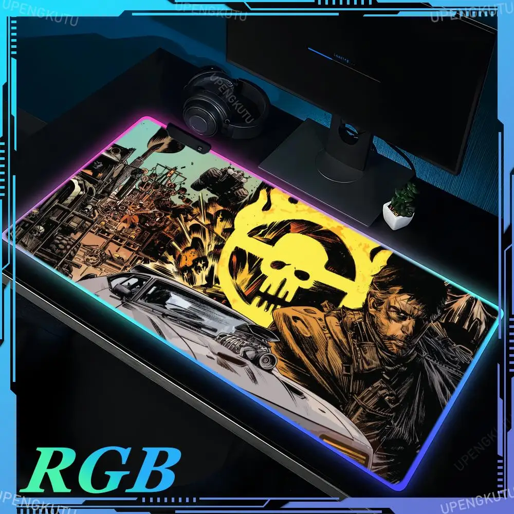 

Mad Max Fury Road RGB Gaming Mousepad Colorful LED Luminous Table Mats XXL Gamer Computer Backlight Keyboard Accessories