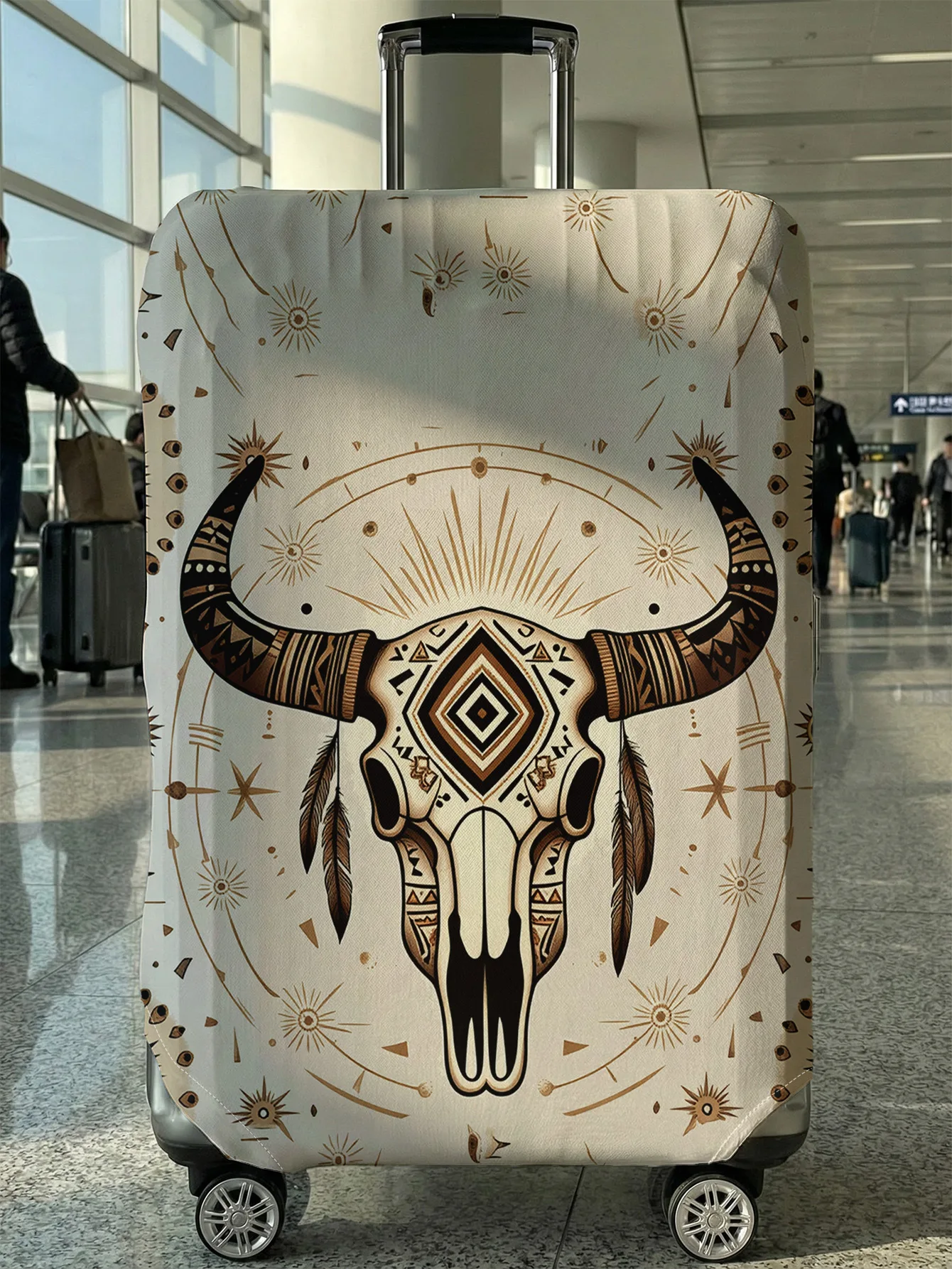 

Защитный чехол для багажа Bull Head Totem, подходит для чемоданов 18-32 дюймов, чехлов для ручек чемоданов, дорожных аксессуаров.