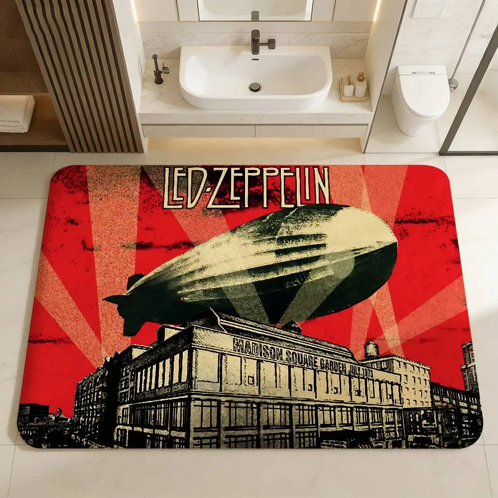 Cool L-Led Band Z-Zeppelins Bathroom Mat Anti-slip Absorb Water Long Strip Cushion Bedroon Mat Welcome Doormat