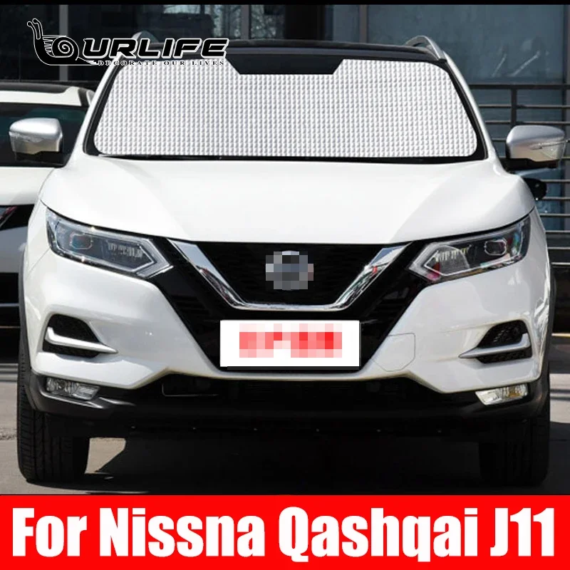 

For Nissna Qashqai J11 2017 2018 TO 2022 Car Window Windshield Sunshade Front UV Protect Reflector Sun Shade Sun Visor Silver