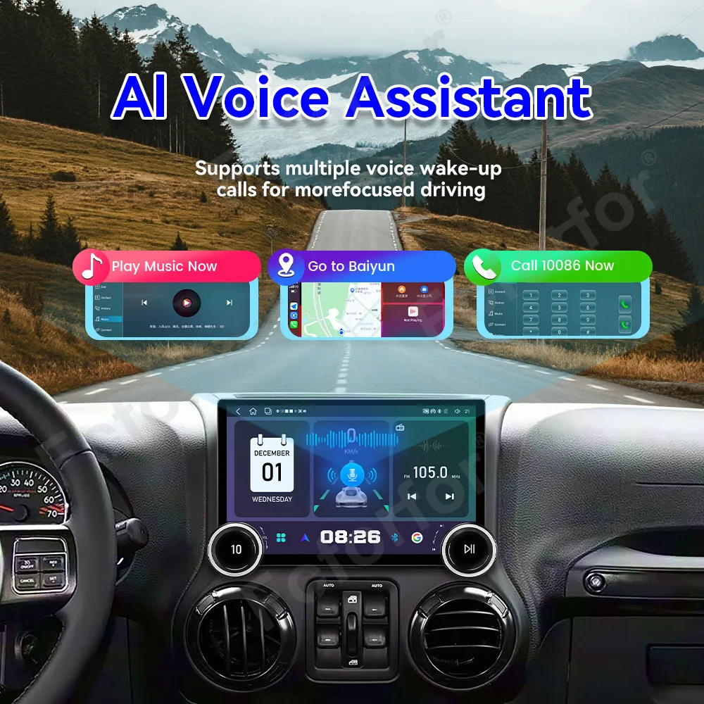 Pro Version Ultra Clear HD Display Android 15 11.5 Inch Wireless CarPlay GPS Navi Stereo Head Unit For Jeep Wrangler 2017-2023