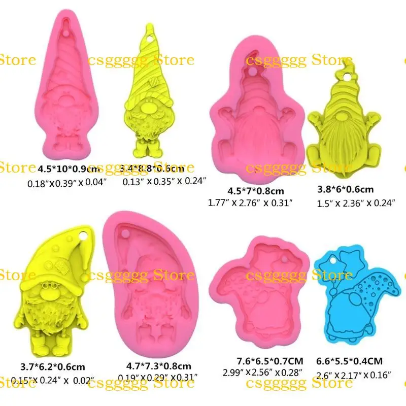 9HJK DIY SANTA LITE DWARF SILICONE SILICY EPOXY MOLD DIY keychain keychain قلادة صياغة القالب لعيد الميلاد هدية الحب