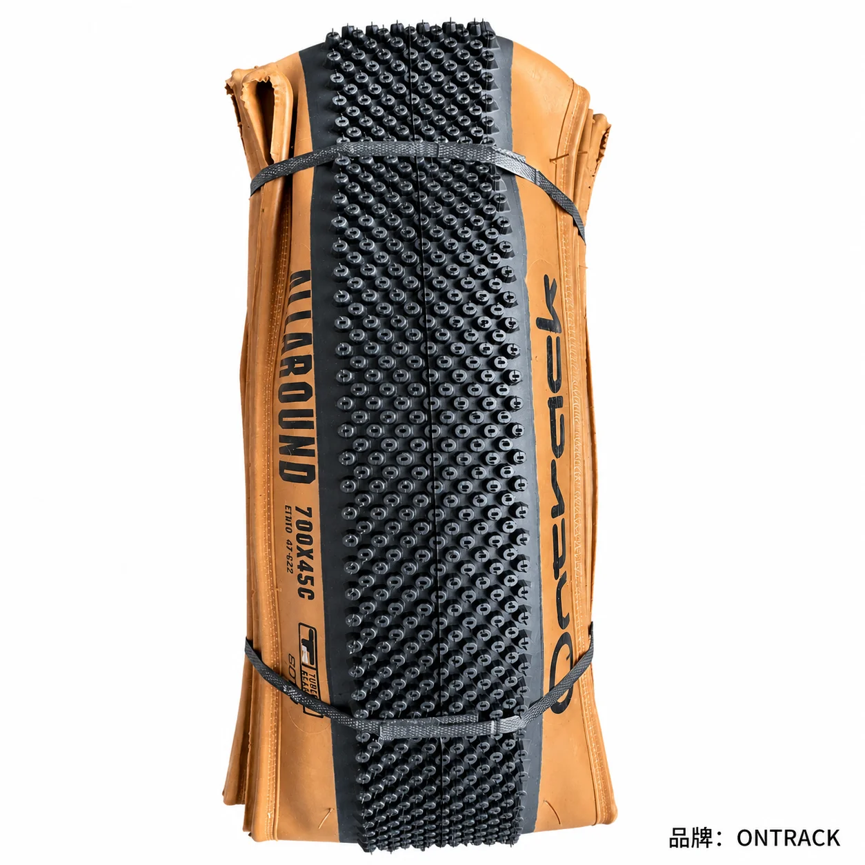Ontrack Gravel-Bike-Reifen 700x40C 700x45C Tubeless Ready 60TPI Kevlar Faltbarer Tanwall-Fahrradreifen für Gravel, Straße und Dirt-Trail – Detail 1