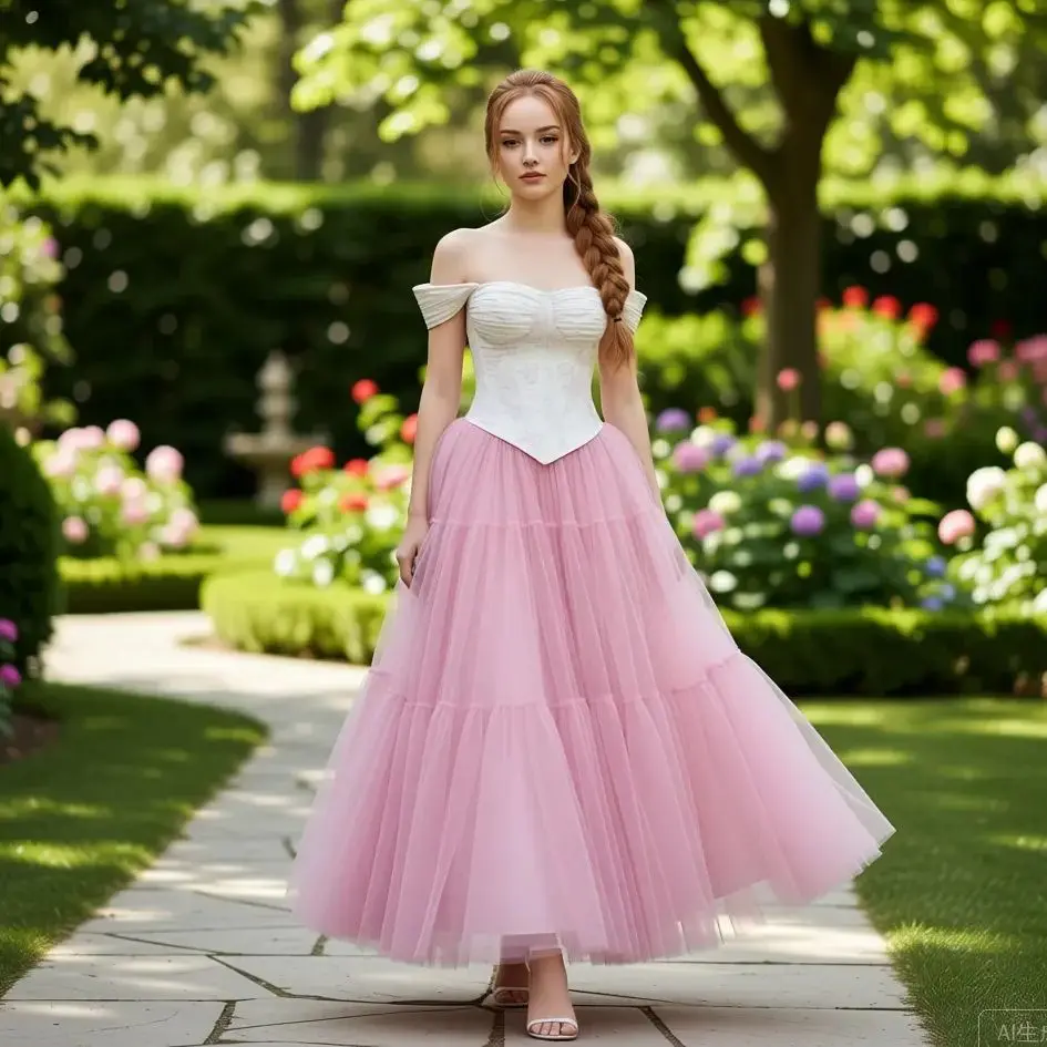 

2026 New Pink Tulle Skirt Women High Waist Layered Ruffled Maxi Skirt Princess Ball Gown Skirt for Wedding Party Prom Dresses