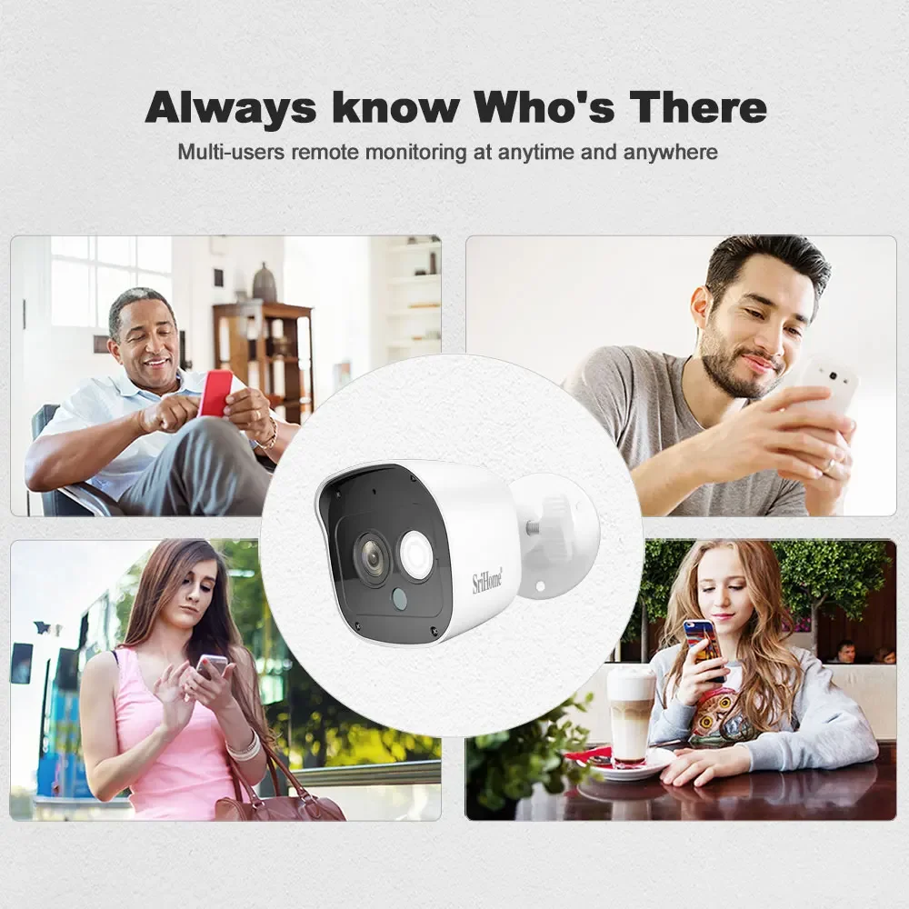 Srihome SH029 كاميرا IP صغيرة 3MP ذكية 3x زووم رقمي واي فاي HD كاميرا في الهواء الطلق مقاوم للماء للرؤية الليلية كاميرا مراقبة للهاتف المحمول