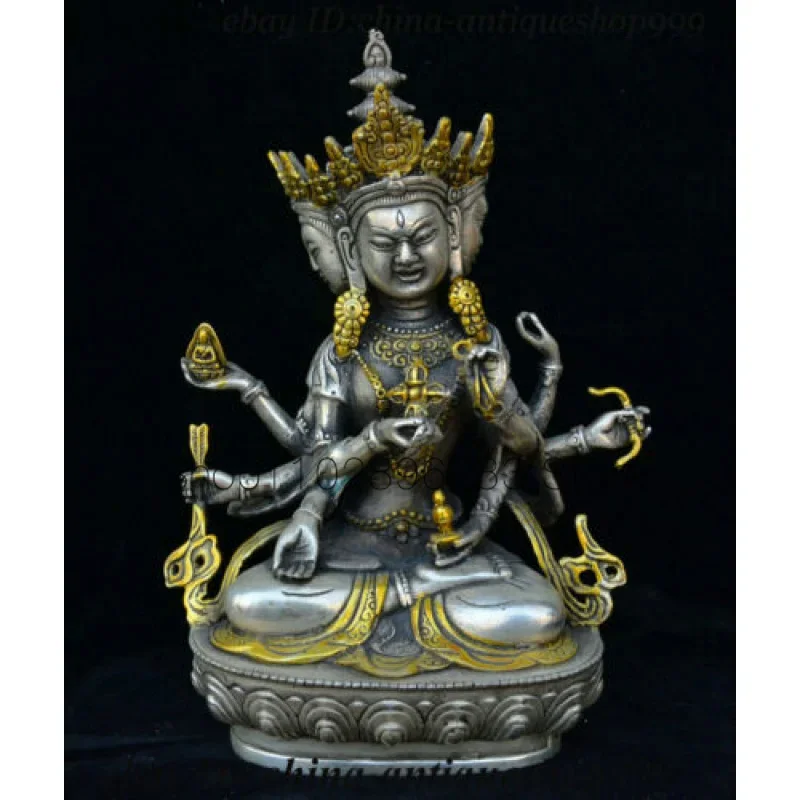 

Collect Tibetan Buddhism Temple Silver Namgyalma & Ushnishavijaya Buddha Statue