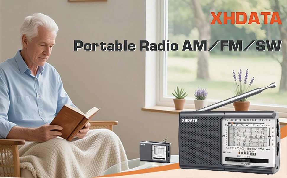 XHDATA D-219/TECSUN R-9012 FM/AM/SW Tragbares Taschenradio mit gutem Klang und Kopfhöreranschluss für Senioren, Zuhause und Outdoor-Aktivitäten – Detail 1
