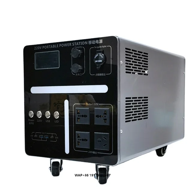 1800W/3000W/10KW Lithium Lifepo4 Outdoor Power Bank Station Portable Solar Generator with Car Source