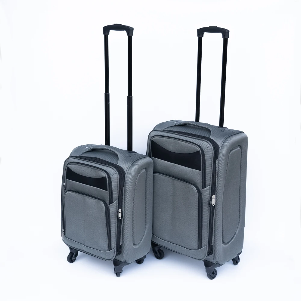 

2Pcs Oxford Cloth Luggage Set 20+24 Inch Lightweight Trolley Case Durable Suitcase with Universal Wheels for Travel
