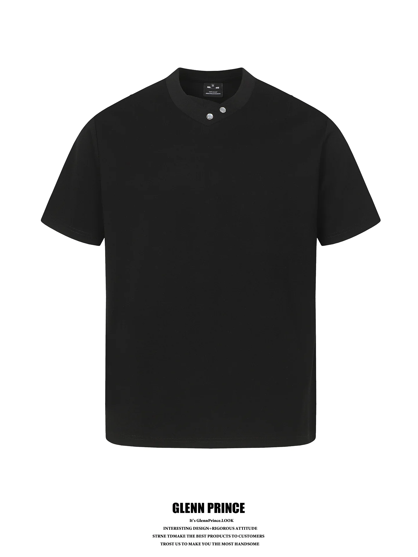 

GPstudio320G Heavyweight Cleanfit Gem Decorated Short Sleeve T-Shirt Men's Summer Luxury Lightweight Breathable T-Shirt