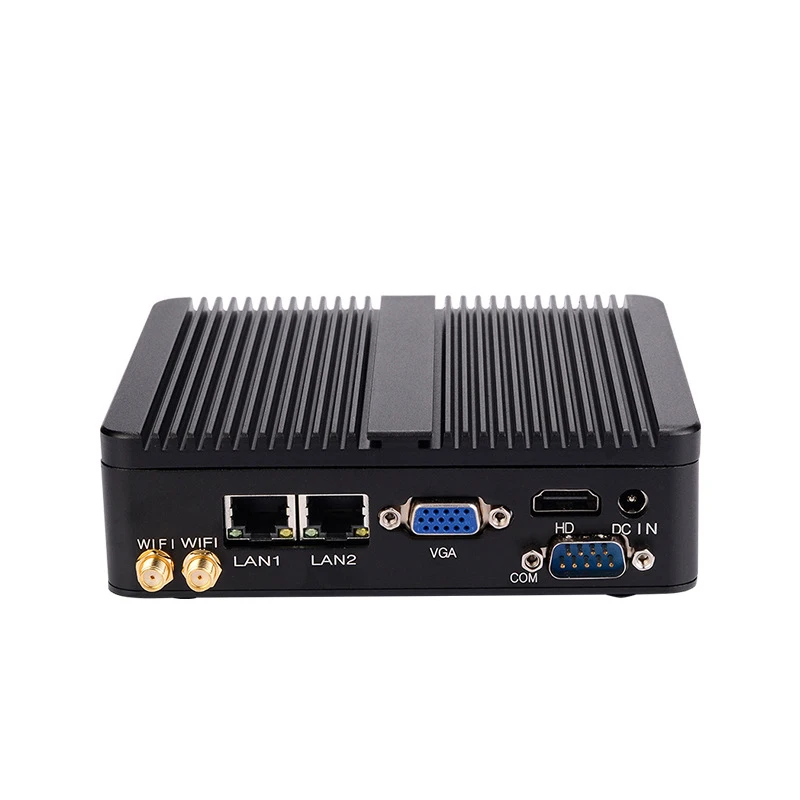 Tanpa Kipas PC Desktop Mini Intel Celeron J1800 J1900 2 Gigabit Ethernet RS232 VGA HD 4USB Komputer Mini Industri WIFI Windows10