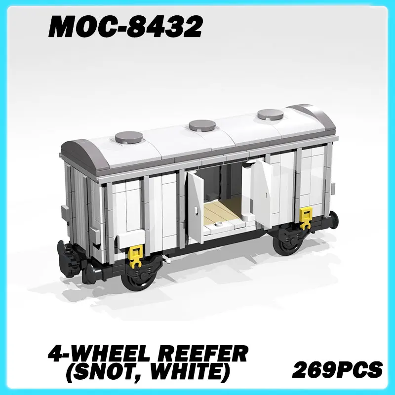 

MOC-8432 Серия мини-поезд, 4-колесный рефейс (СОТ, белый), орнамент, Коллекционная образовательная модель, кирпичная головоломка, игрушка, подарки на день рождения