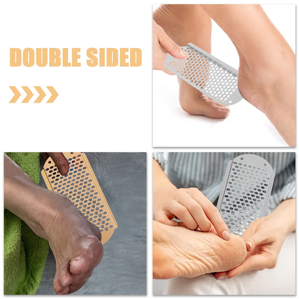 2 個フットファイルステンレス鋼スクレーパー角質除去人間工学に基づいたデザイン多用途ホームサロンケアヒールスクラバー
