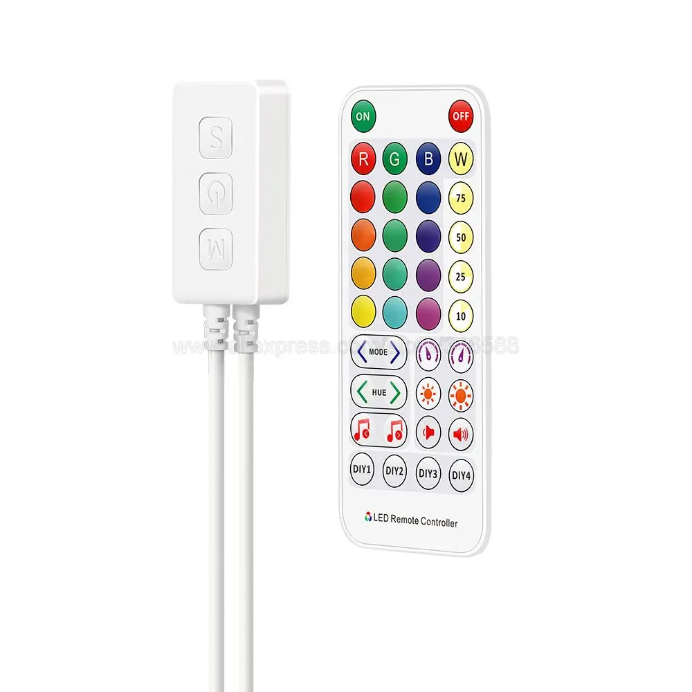 

SP613E RGB/SP614E RGBW 3CH 4CH Bluetooth-compatible LED Music Controller With IR Remote for WS2813 WS2815 LED Pixels Strip Light