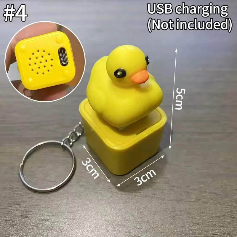 

Quacking Duck Fidget Keychain Squeaky Stress Relief Sensory Toy Portable Cute Bag Pendant Keycap for Anxiety Relief
