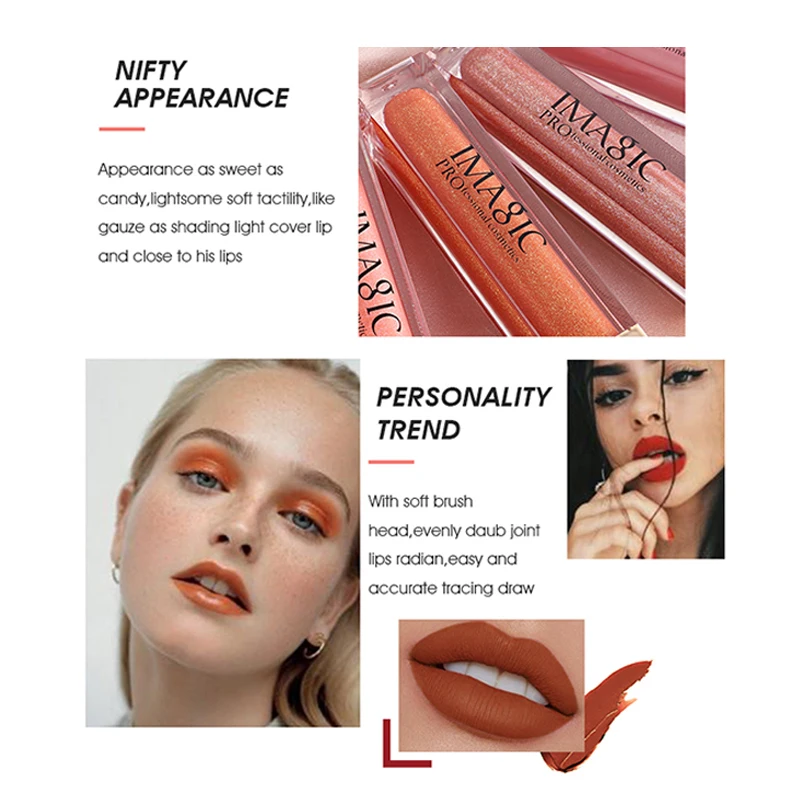 IMAGIC new waterproof and moisturizing lip gloss velvet matte lasting lip gloss ladies cosmetics 20 colors