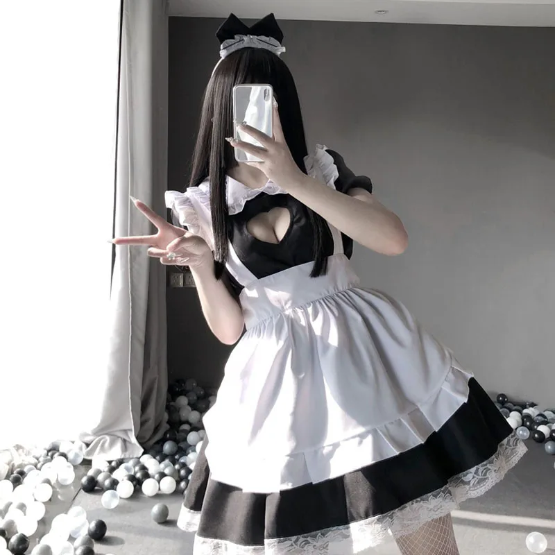 Kobiety ubierają się w mundur pokojówki słodkie dziewczyny seksowna bielizna Cosplay kostiumy służąca Anime impreza przebierana sceniczna Lolita odzież do klubu