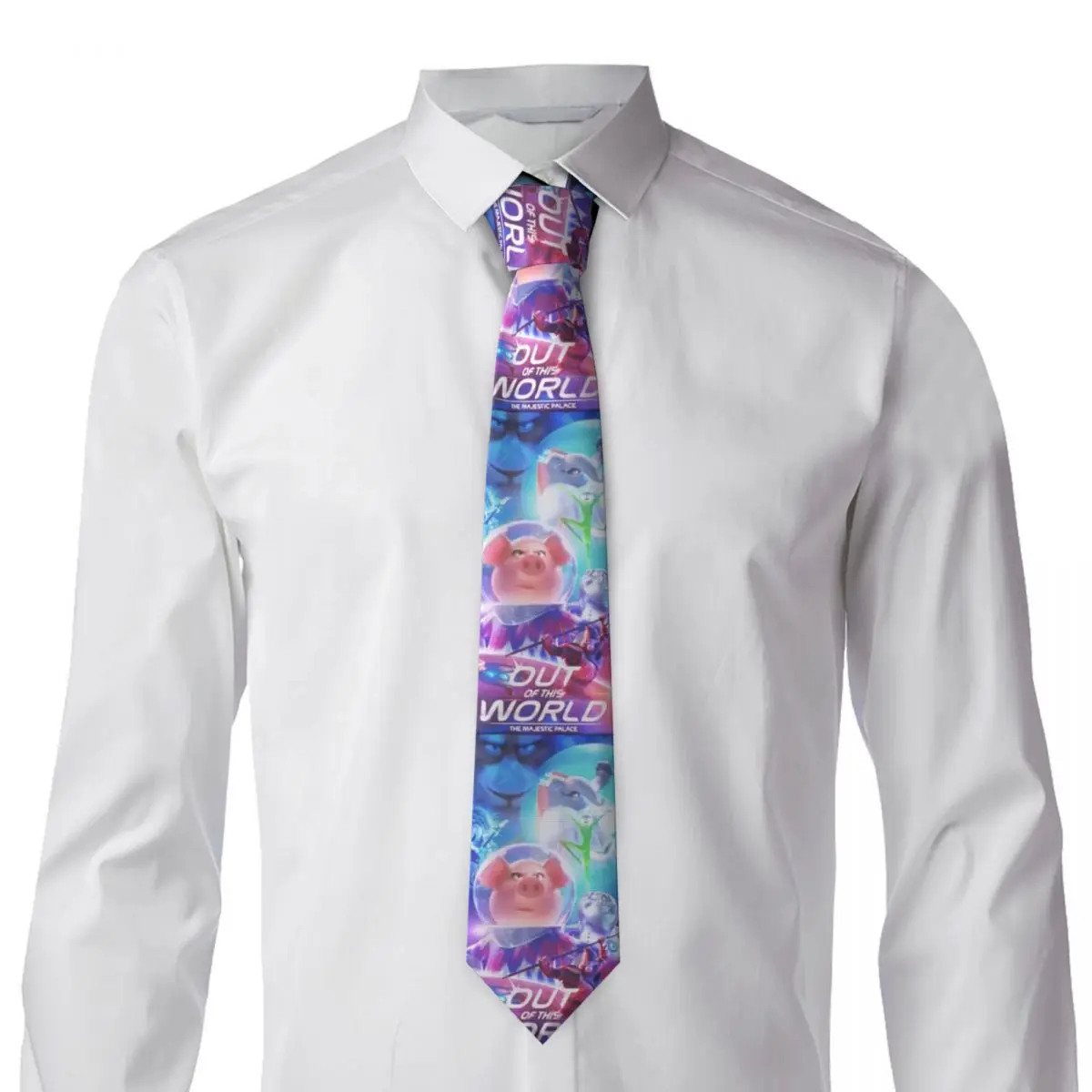 Мужской галстук Sing 2, шелковый полиэстер, 8 см, галстуки, аксессуары для вечеринок, галстук, повседневный галстук Gravatas