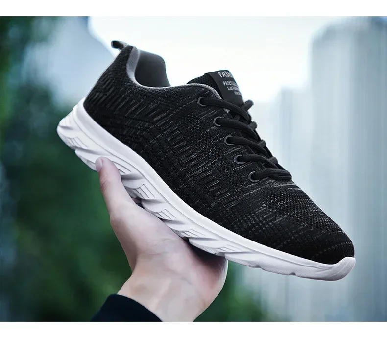 Men Fashion Sports Running Jogging Shoes Casual Sneakers Lace Up Breathable Mesh Light Tennis Outdoor Walking_vogvips.com