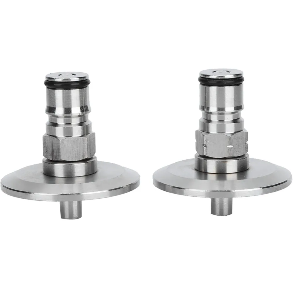 2pcs Professional 304 Stainless Steel Ball Lock Post Adapter 1.5in Ball Lock Connection Brewing Fitting Beer Accessory Beer Keg