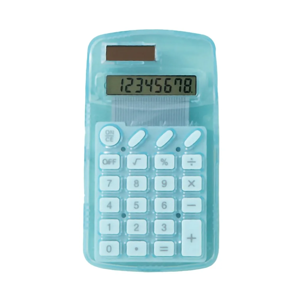 

New 8-digit Electronic Calculator Mini Transparent Keyboard Calculator Silicone Button Portable Math Calculators School Supplies