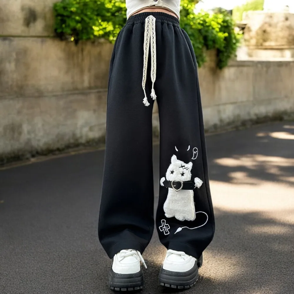 

Милые детские модные широкие брюки для девочек, брюки-карго, мешковатые спортивные брюки, детская одежда для подростков 5, 7, 9, 10, 12, 13 лет