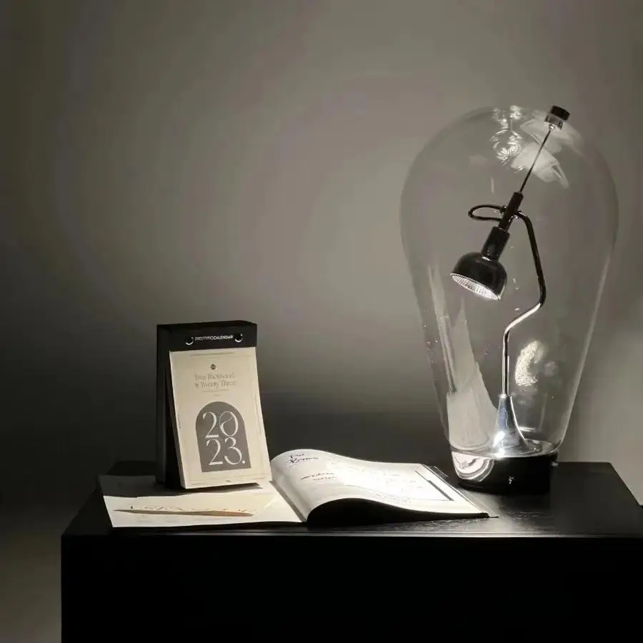 

Italy Minimalist Glass Table Lamps Touch Magnet Adjust Designer Office Creative Desk Bedroom Bedside Light Study Living Room