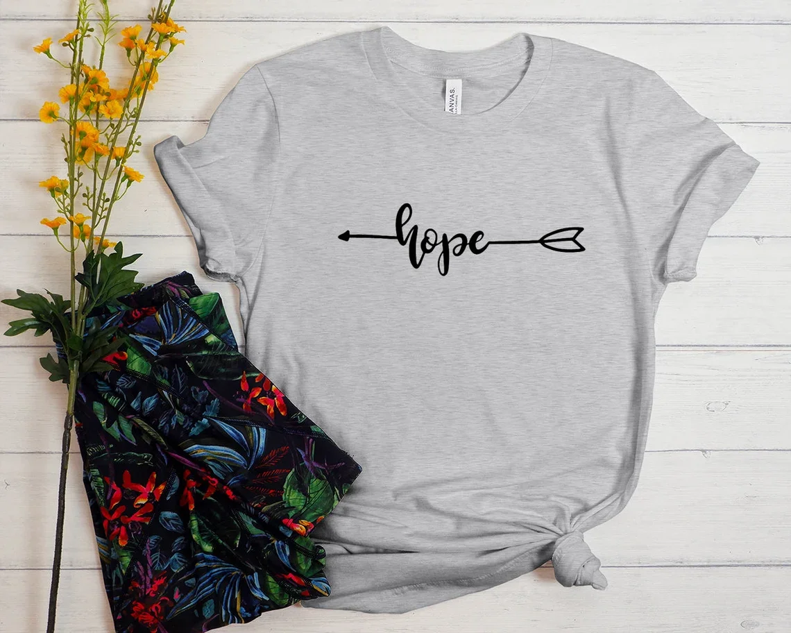 Sugarbaby Hope tshirt Religious Cotton Shirt Hope Cute Tee Religious T shirt For Mom Hope and Love tshirt Drop Shipping