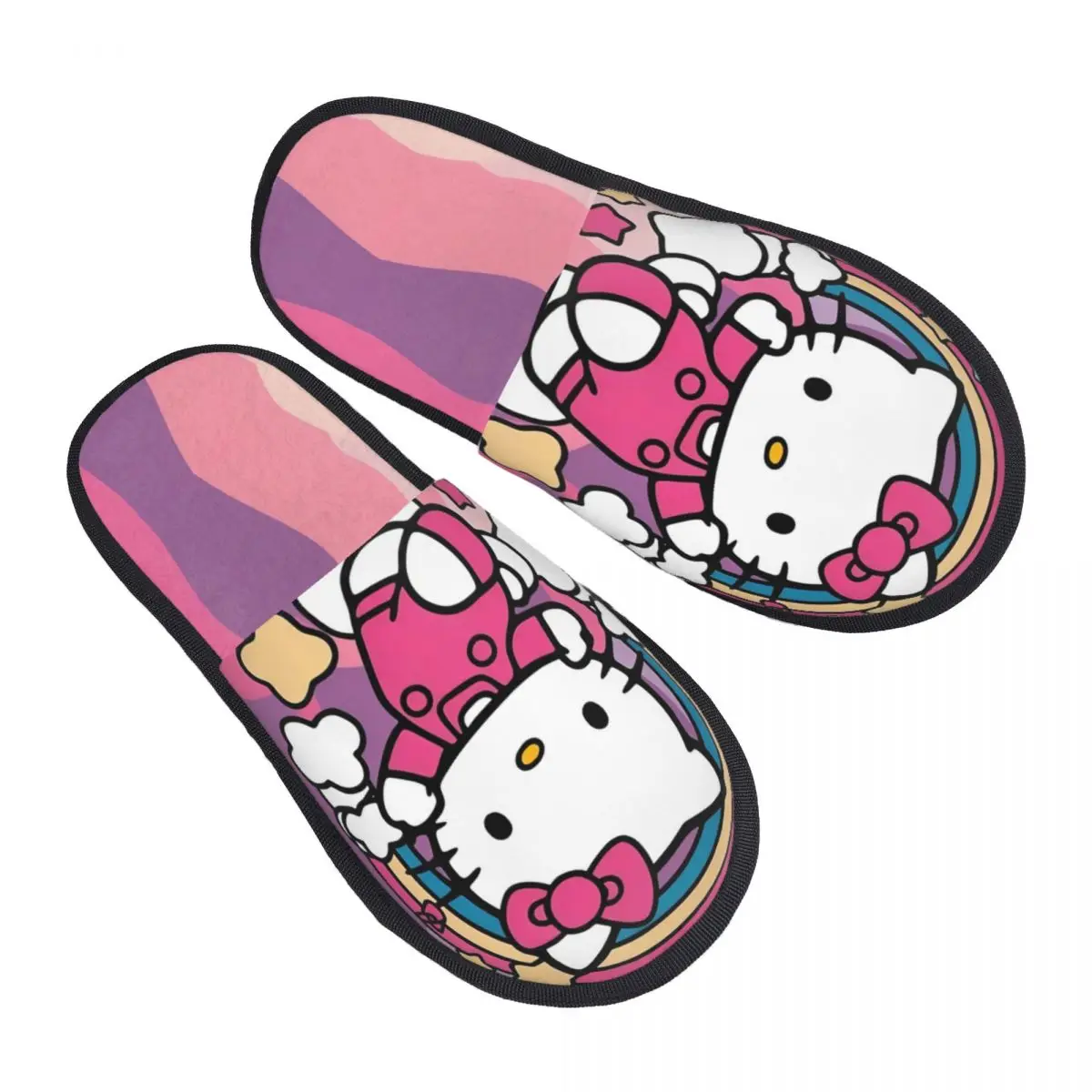 

Женские домашние тапочки с принтом «Hello Kitty», мягкие теплые пушистые тапочки из пены с эффектом памяти, домашняя уличная обувь