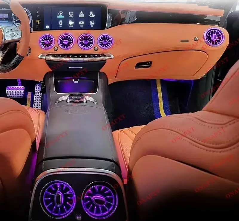 

2025 Автомобильный ремонт, светодиодный окружающий свет, 2 двери, вентиляционные отверстия, сопло, розетка приборной панели, атмосферная лампа для Mercedes-Benz S-COUPE W217 C217