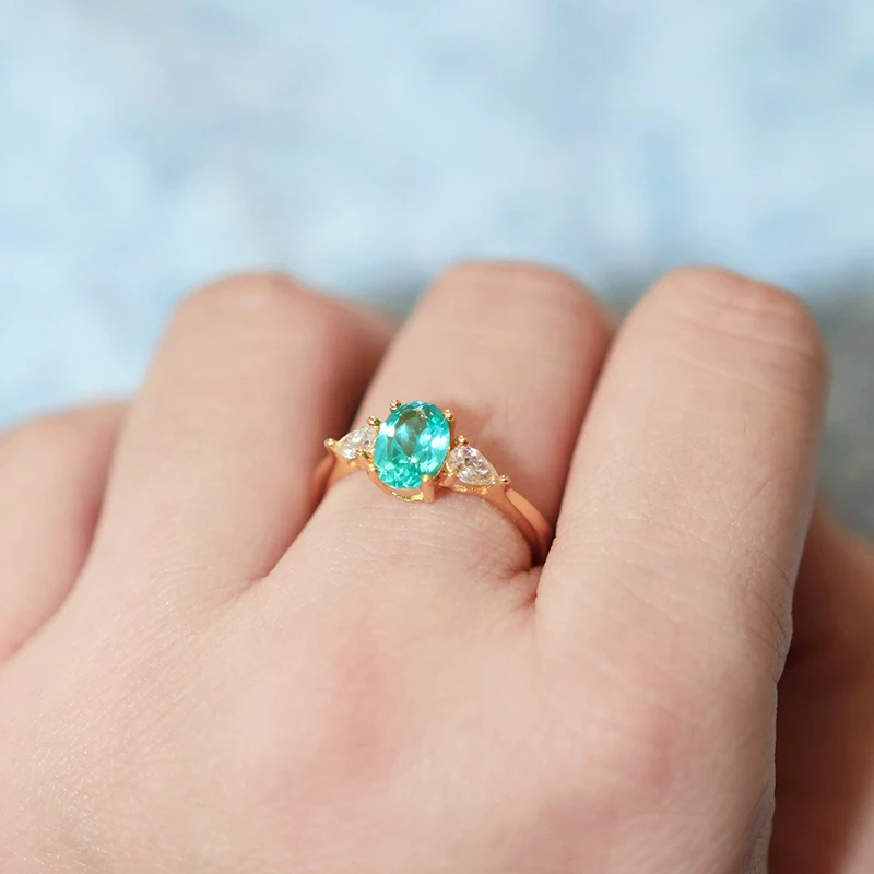Paraiba-Labor-Saphir in Trillionenform mit VVS1-Zertifikat, Großhandelsdiamant für DIY-Anhänger, Schmuckherstellungsmaterialien, Edelstein – Detail 24