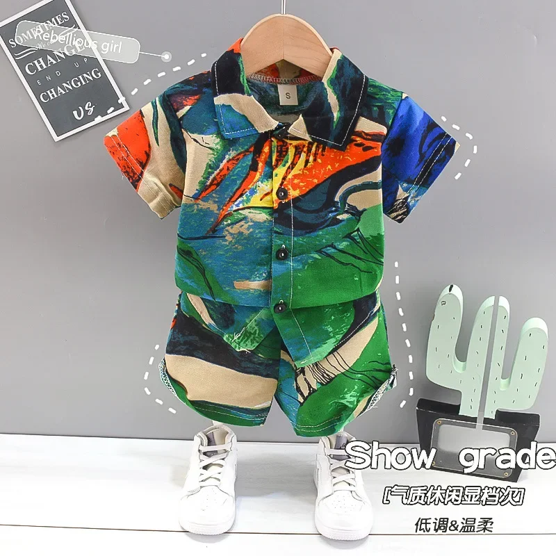 

New Summer Baby Clothes Suit Children Shirt Shorts 2Pcs/Sets Kids Boys Clothing Infant Casual Cotton Costume Toddler Tracksuits