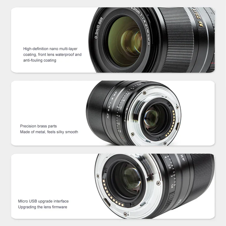 Viltrox 23 مللي متر F1.4 أسود APS-C AF عدسة فائقة واسعة الزاوية التركيز التلقائي لسوني E-Mount ZV-E10 a7 A6 نيكون Z فوجي X-Mount