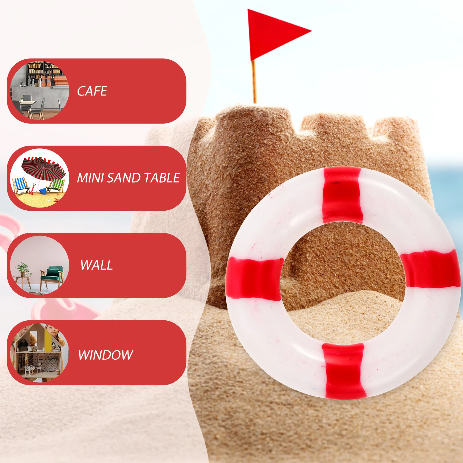 

10pcs Lifebuoy Decor Wooden Swim Ring Marine Theme Ornaments For Home Wall Window Door Cafe Bar Shop Decoration